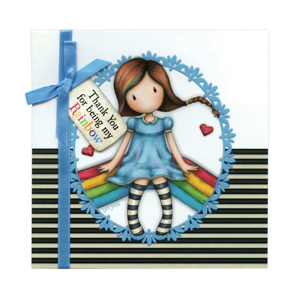 Gorjuss Greetings Card - Thank You For Being My Rainbow