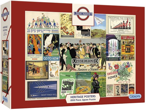 Gibsons TFL Heritage Posters 1000 Piece Jigsaw Puzzle