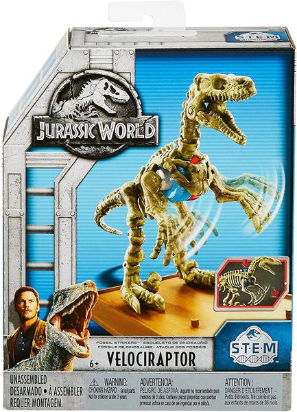 Mattel Jurassic World Fossil Strikers Velociraptor Figure