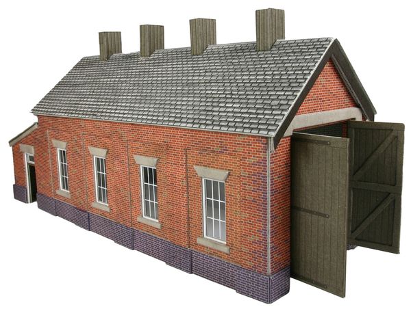 METCALFE ....PO331 00/H0 SCALE RED BRICK SINGLE TRACK ENGINE SHED