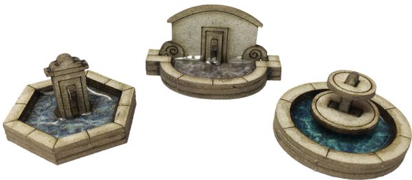 PN823 N SCALE STONE FOUNTAIN SET