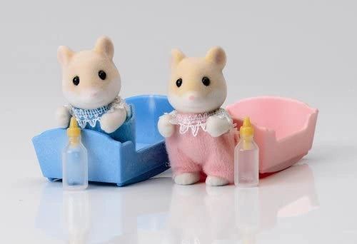 Sylvanian Families Hamster Baby girl.....Christine in PINK COT