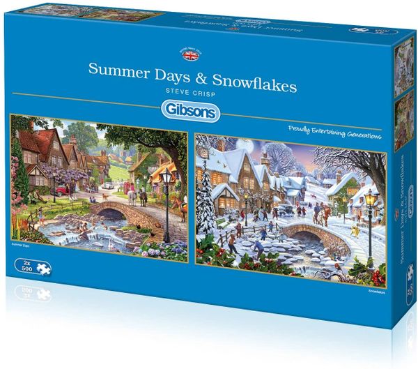 Gibsons Summer Days & Snowflakes 2x500 Piece Jigsaw Puzzle