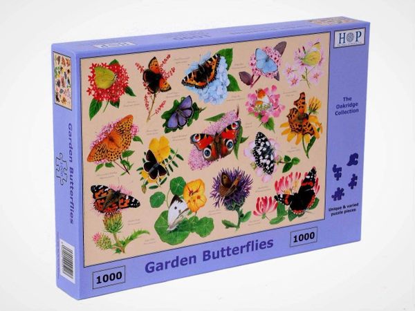 he House of Puzzles 1000 Piece Jigsaw Puzzle - Garden Butterflies -