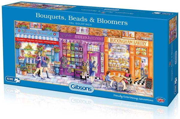 GIBSONS 636 Piece Puzzle.....BOUQUETS BEADS & BLOOMERS