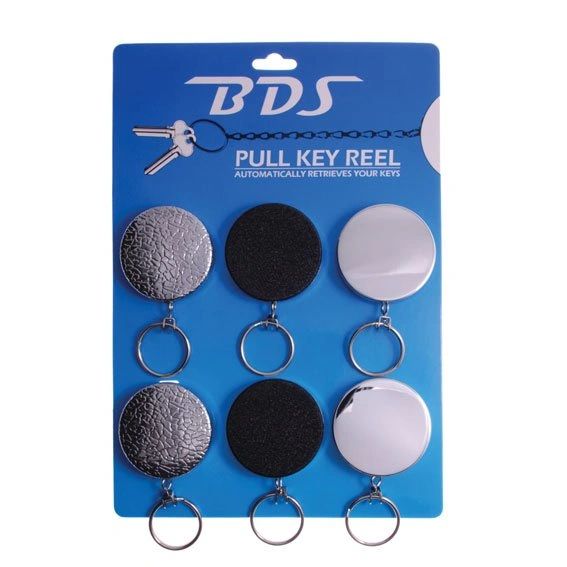 Card Of 6 Mixed Retractable Key Reels