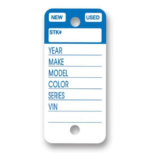 Disposable Write On Vinyl Car Key TagsBlue