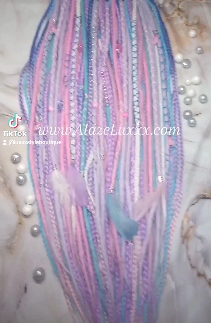 Pink Blue Purple Unicorn Cotton Candy Single Ended SE Textured Teddy Cbear Charm