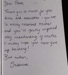 written thank you note