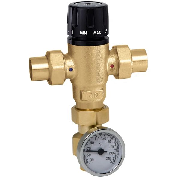 521 MixCal Adjustable Thermostatic and Pressure Balanced Mixing Valve with Temperature Gauge