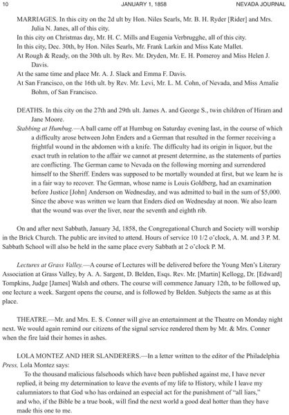 CD-ROM: NEWS & ADVERTISING IN THE EARLY GOLD CAMPS of Nevada County, California (1850-1887), compiled and annotated by David A. Comstock