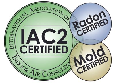IAC2 mould and radon certification logos