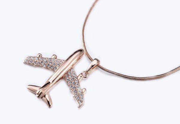 Airplane necklace hot sale rose gold