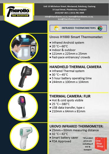 Product ad for thermal thermometers and cameras by Tharollo.