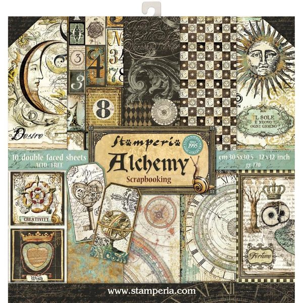 Stamperia ALCHEMY Collection Double-Sided Paper Pad 12X12 10/Pkg