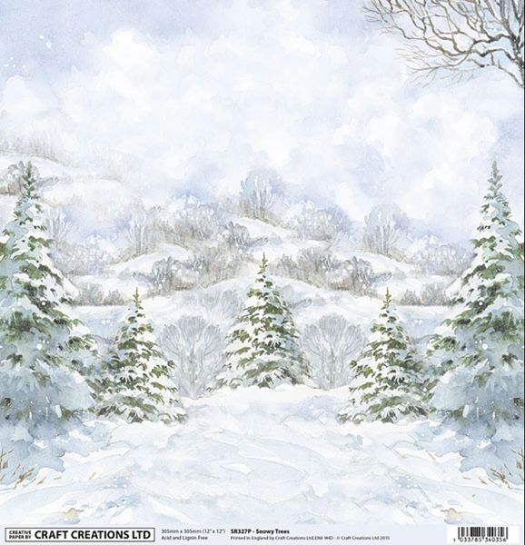 Craft Creations UK 12 x 12 Paper: Snowy Trees | Scrapbooking & craft ...