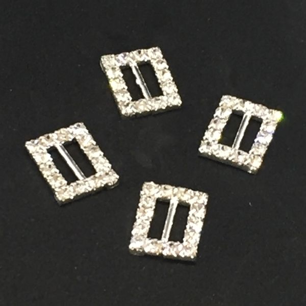 Diamante Buckle Sliders Silver