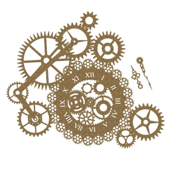 Creative Embellishments Laser-cut Chipboard: Steampunk Clock and Gear  Cluster