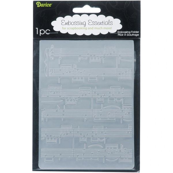 4.25x5.75 Darice Embossing Folder MUSIC NOTES Background A2 Sizzix 1216-68