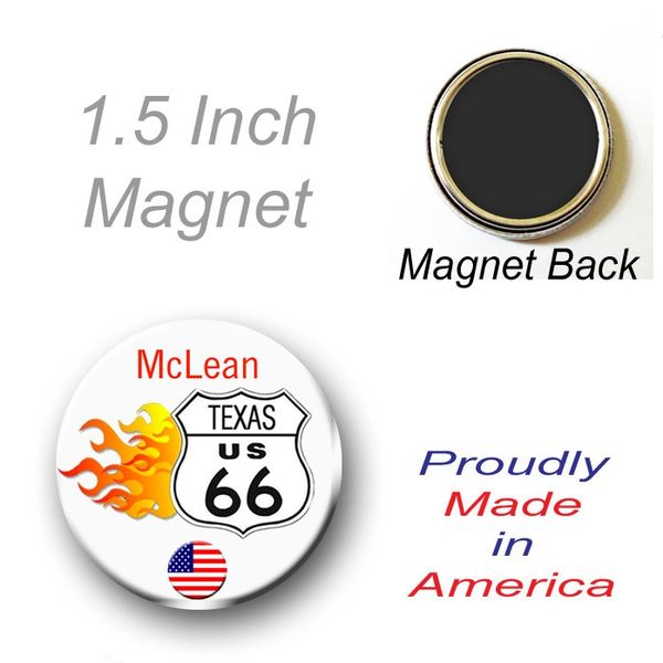 1.5 Inch Magnet Personalized Route 66 with City and State