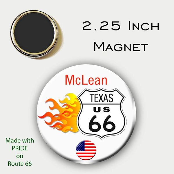 2.25 Inch Magnet Personalized Route 66 with City and State
