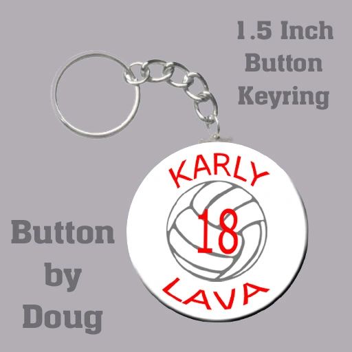 Keyring with Personalized Volleyball Graphics