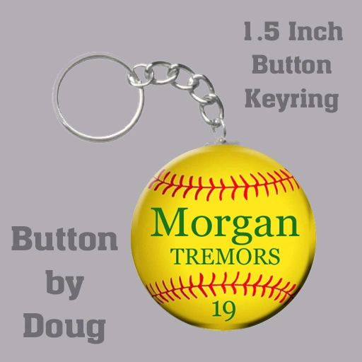 Keyring with Personalized Softball Graphics