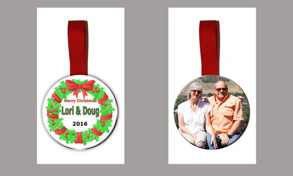 Personalized Christmas Tree Ornament Double Sided with Image and Graphics