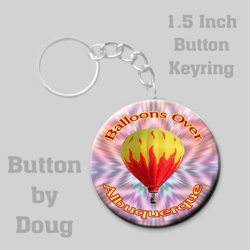 Personalized 1.5 inch round keyring with Hot Air Balloon Graphics #CH548KR