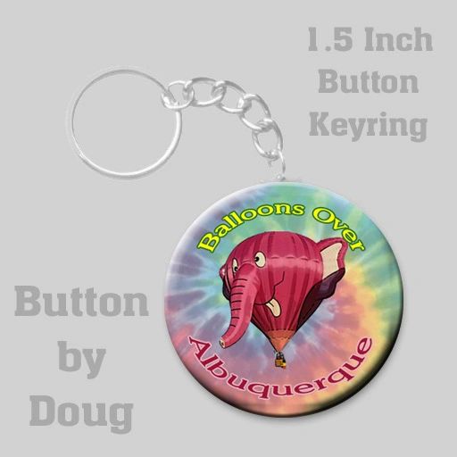 Personalized 1.5 inch round keyring with Hot Air Balloon Graphics #CH456KR