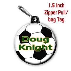 Number Team 1.5 Inch Charm Softball Zipper Pull//Bag Tag Personalized with Name