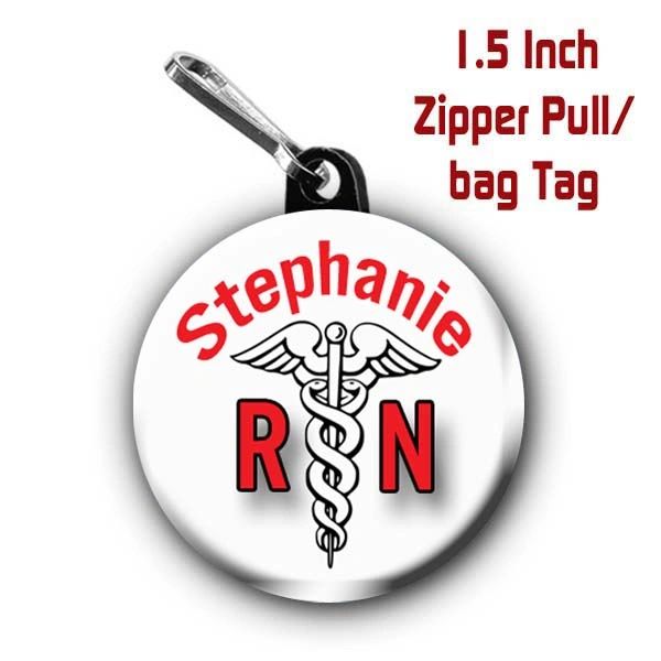Personalized Registered Nurse button on choice of items with name CH413