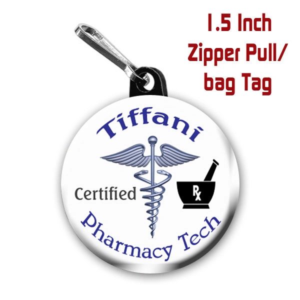 Personalized Pharmacy Tech button on choice of items with name CH336