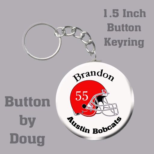 Keyring with Personalized Football Graphics