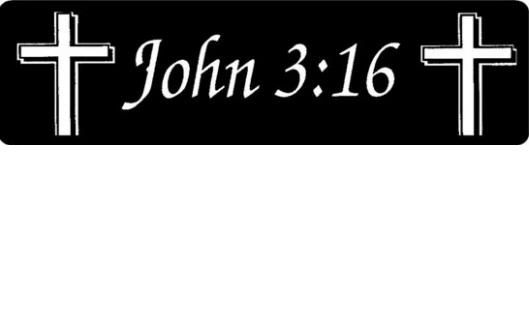 Helmet sticker - John 3:16 - with cross