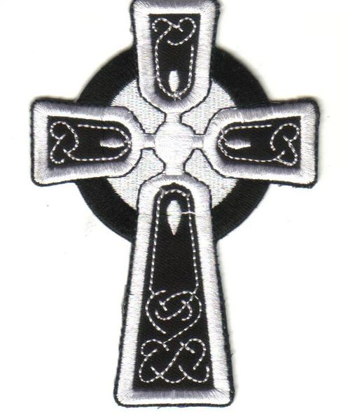 Patch - Silver Celtic Cross