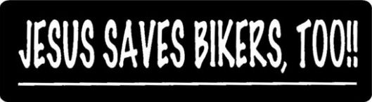 Helmet sticker - Jesus saves bikers too