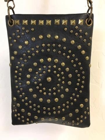 Cross body purse -Bronze studs