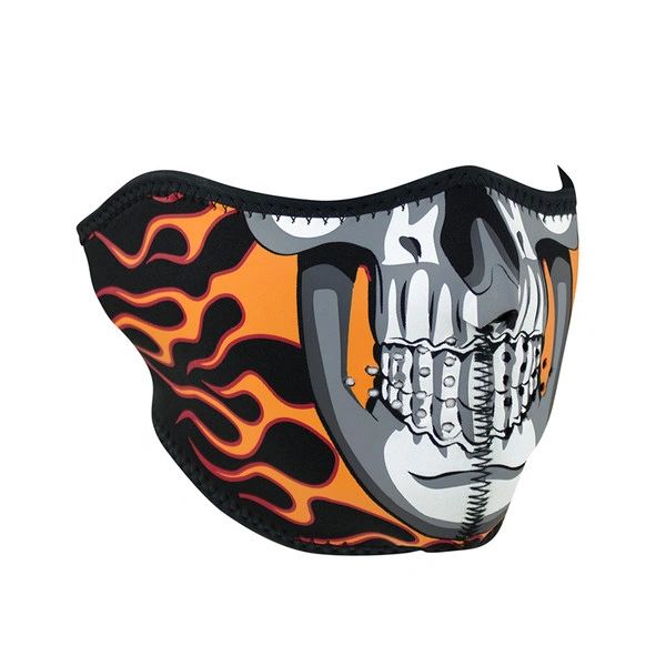 Neoprene half face mask - Burning Skull