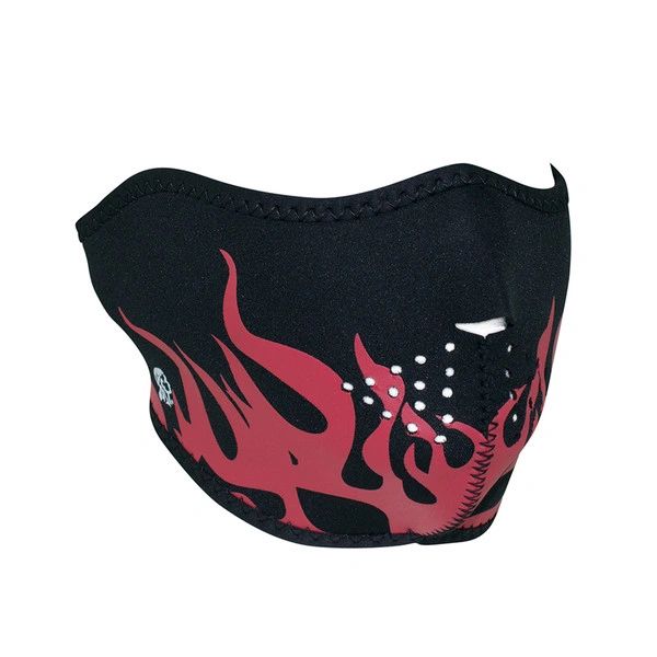 Neoprene half face mask - Red Flames