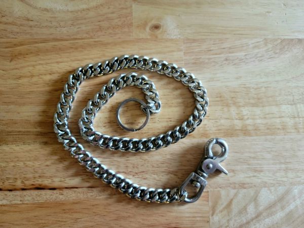 Stainless steel wallet chain - large clip