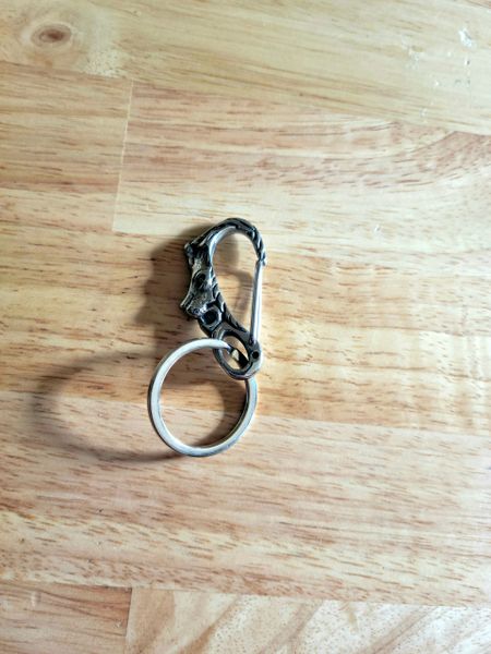 Stainless steel keyring with large lion head clasp