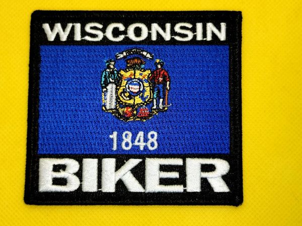 Patch - Wisconsin biker flag