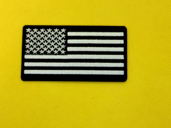 American Flag Black & White Patch