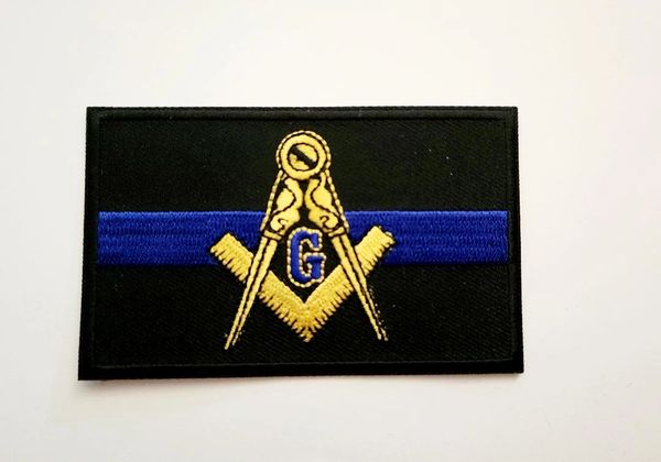 Patch - Masonic Thin Blue Line for Law Enforcement