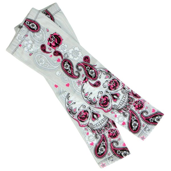 Arm Sleeve - Pink Paisley Skulls