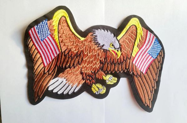 Patch - Eagle with two USA flags