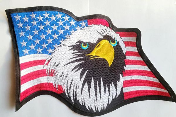 P2046B American Flag Patch with Black Borders – Extreme Biker Leather