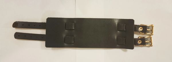 Leather wrist band- black