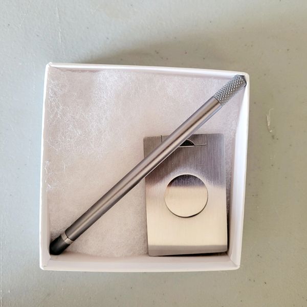 Stainless steel cigar cutter and draw
